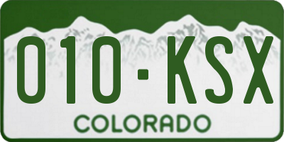 CO license plate 010KSX