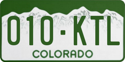 CO license plate 010KTL