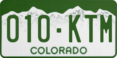 CO license plate 010KTM