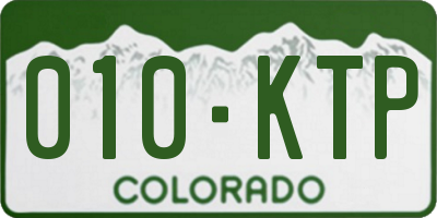 CO license plate 010KTP