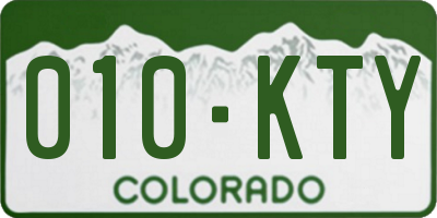 CO license plate 010KTY