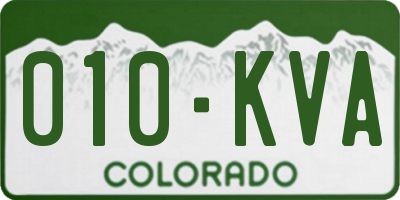 CO license plate 010KVA