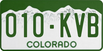 CO license plate 010KVB
