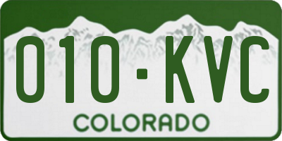 CO license plate 010KVC