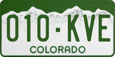 CO license plate 010KVE
