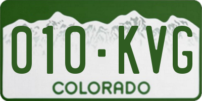 CO license plate 010KVG