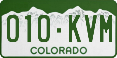 CO license plate 010KVM