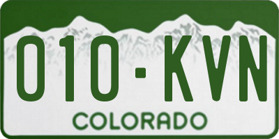 CO license plate 010KVN
