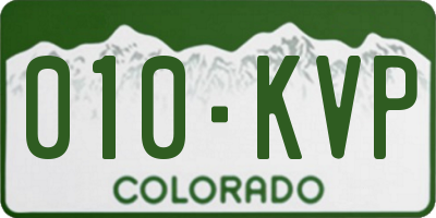 CO license plate 010KVP