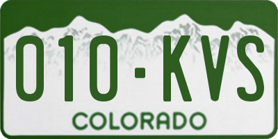CO license plate 010KVS