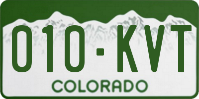 CO license plate 010KVT