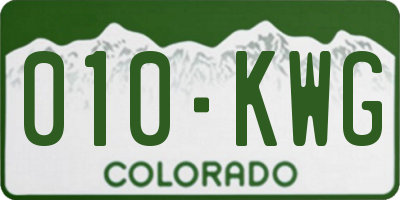 CO license plate 010KWG