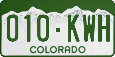CO license plate 010KWH