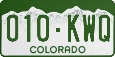 CO license plate 010KWQ