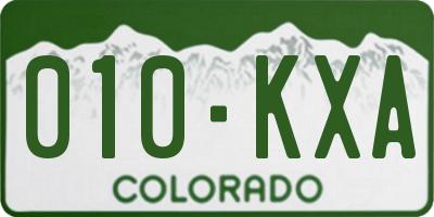 CO license plate 010KXA