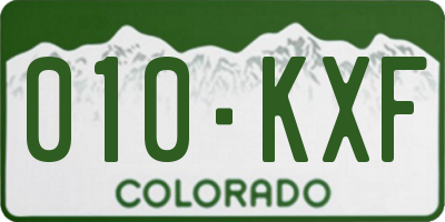 CO license plate 010KXF
