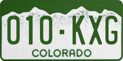 CO license plate 010KXG
