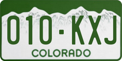 CO license plate 010KXJ