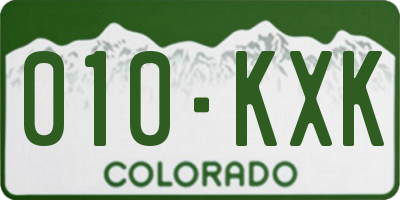 CO license plate 010KXK