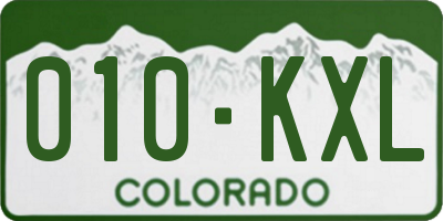 CO license plate 010KXL