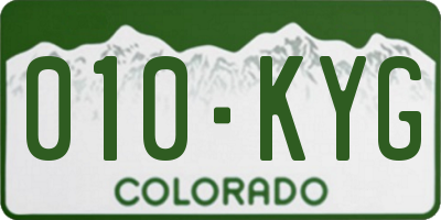 CO license plate 010KYG