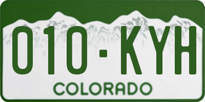 CO license plate 010KYH