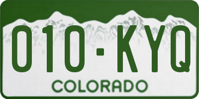 CO license plate 010KYQ