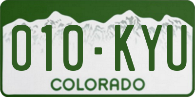 CO license plate 010KYU