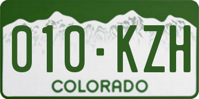 CO license plate 010KZH