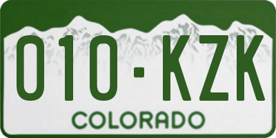 CO license plate 010KZK