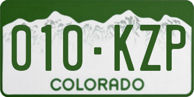 CO license plate 010KZP