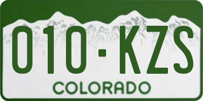 CO license plate 010KZS