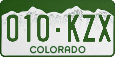 CO license plate 010KZX