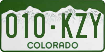 CO license plate 010KZY