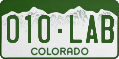CO license plate 010LAB