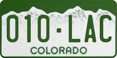 CO license plate 010LAC