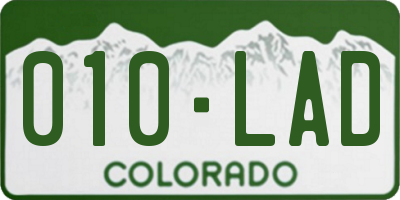 CO license plate 010LAD