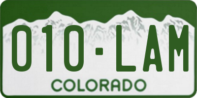 CO license plate 010LAM