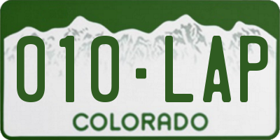 CO license plate 010LAP