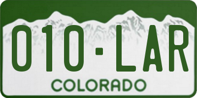 CO license plate 010LAR