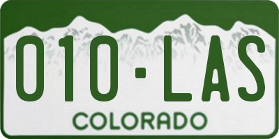CO license plate 010LAS