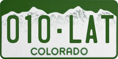 CO license plate 010LAT