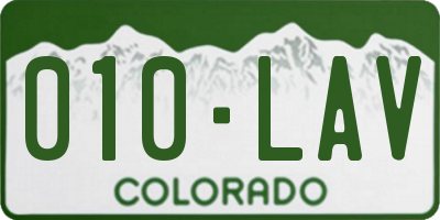 CO license plate 010LAV