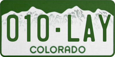 CO license plate 010LAY