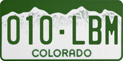 CO license plate 010LBM