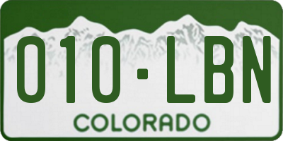 CO license plate 010LBN