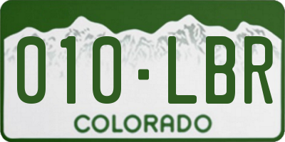 CO license plate 010LBR