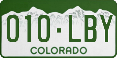 CO license plate 010LBY