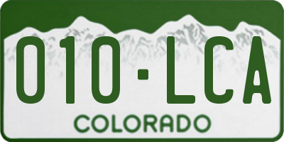 CO license plate 010LCA