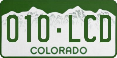 CO license plate 010LCD